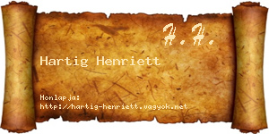 Hartig Henriett névjegykártya